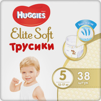 Подгузники-трусики Huggies Elite Soft, 12-17 кг (размер 5), 38 шт. Продукция Huggies