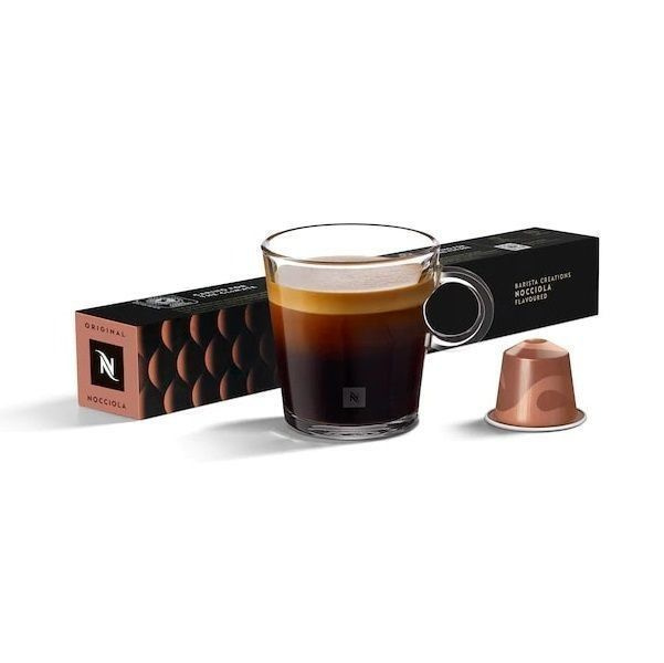 Кофе в капсулах Nespresso Nocciola – этот бленд обладает классическим вкусом лесного ореха, дополненным нотами пралине, бисквита и хлопьев. Кофе Barista Creations Nocciola – это смесь 100% Арабики, поставляемой в основном из Южной Америки и Индонезии.