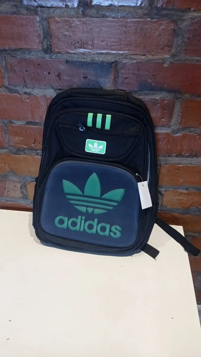 Рюкзак мужской городской для путешествий ADIDAS originals зелёный логотип #1