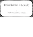 Historic Families of Kentucky - Thomas M. Green, Anna Green