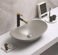 Раковина для ванной / Раковина накладная CeramaLux 7811AMH-5 без перелива, цвет серый матовый. Похожие товары