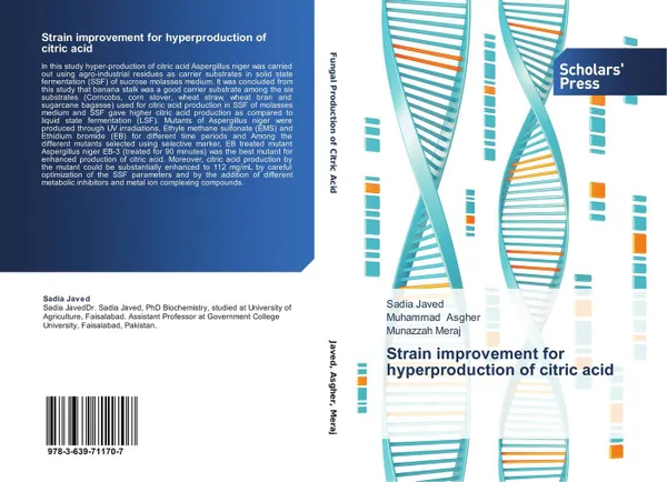 Обложка книги Strain improvement for hyperproduction of citric acid, Sadia Javed,Muhammad Asgher and Munazzah Meraj