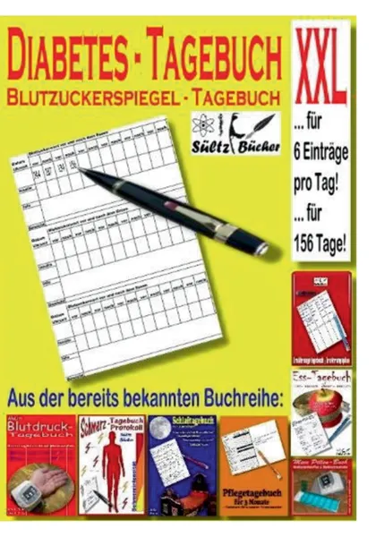 Обложка книги Diabetes Tagebuch - Blutzuckerspiegel Tagebuch XXL, Renate Sültz, Uwe H. Sültz