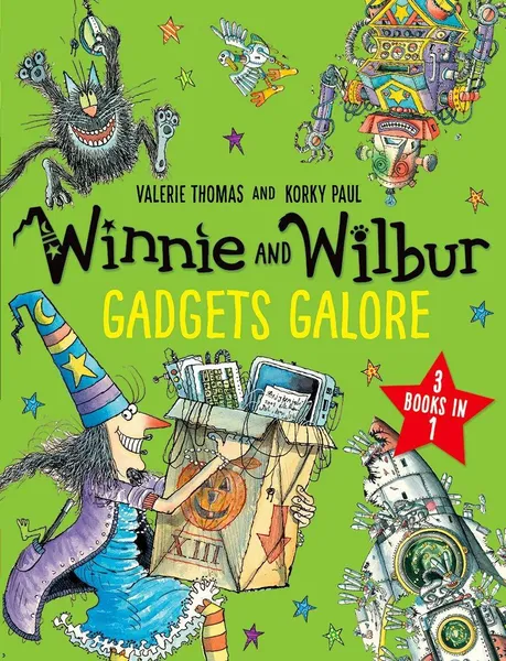 Обложка книги Winnie and Wilbur: Gadgets Galore and other stories, Valerie Thomas , Illustrated by  Korky Paul