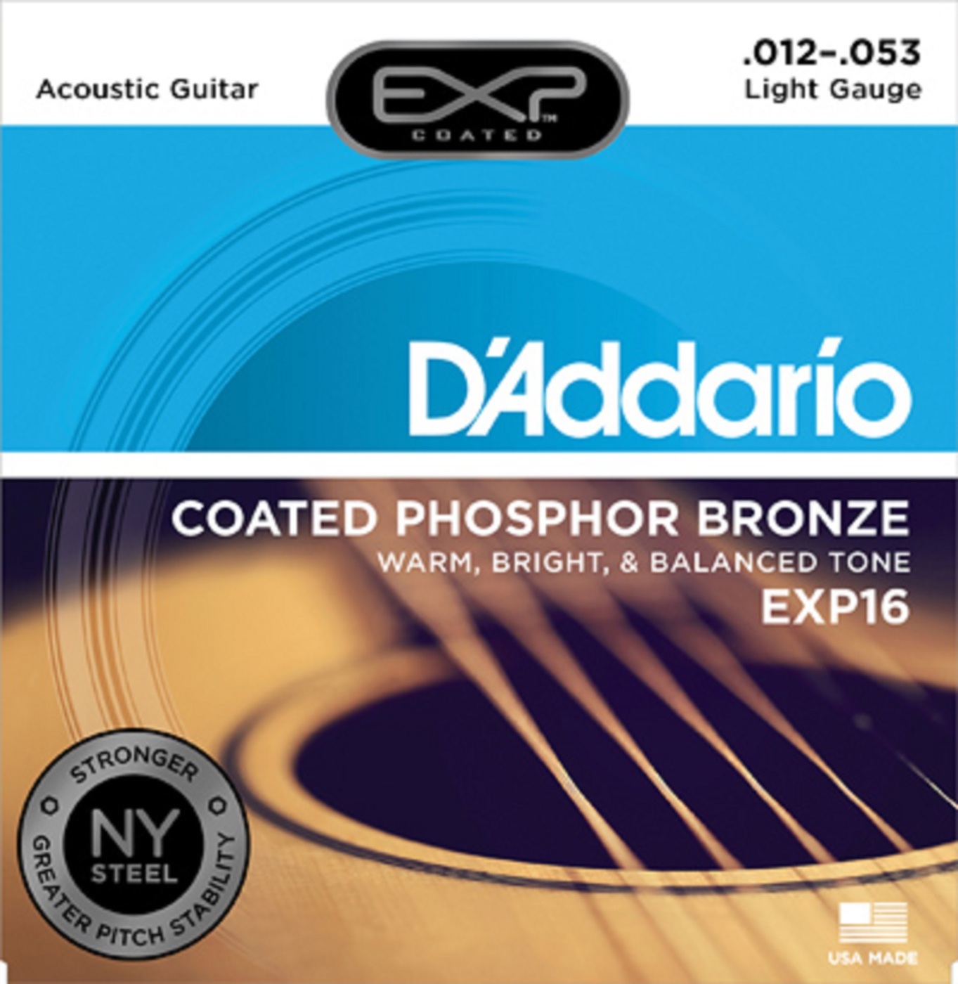 Комплект струн для акустической гитары D'Addario EXP16