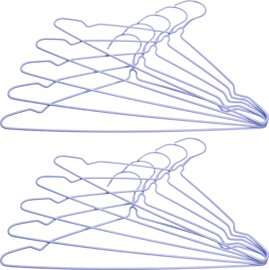 фото Набор вешалок 10 шт. 41х0,2х20 см EL Casa Сиреневые с перекладиной, антискользящее покрытие