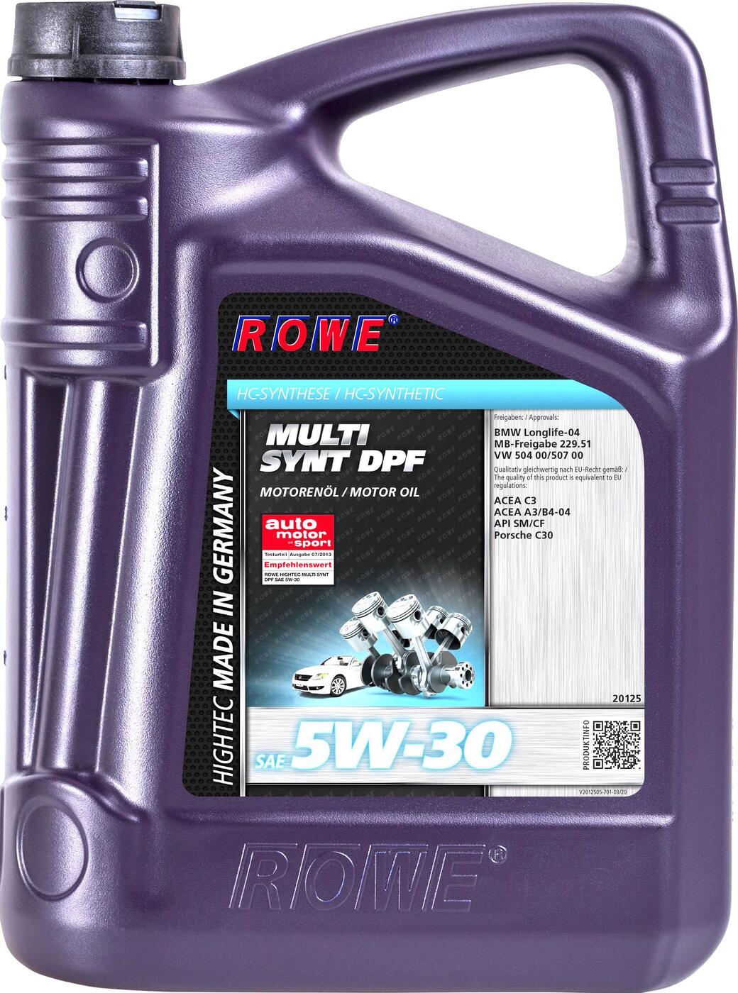 фото ROWE HIGHTEC MULTI SYNT DPF 5W30, 4л