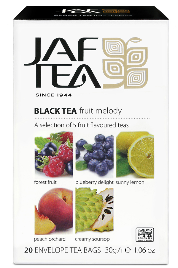 Чай цейлонский JAF TEA "Fruit Melody" черный 20 пакетиков в конвертиках, Ассорти 5 видов