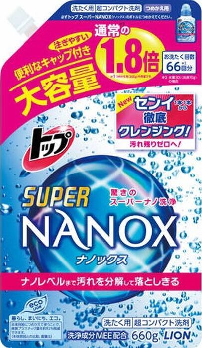 Жидкое средство для стирки Lion Топ Nanox Super, для деликатных тканей ...