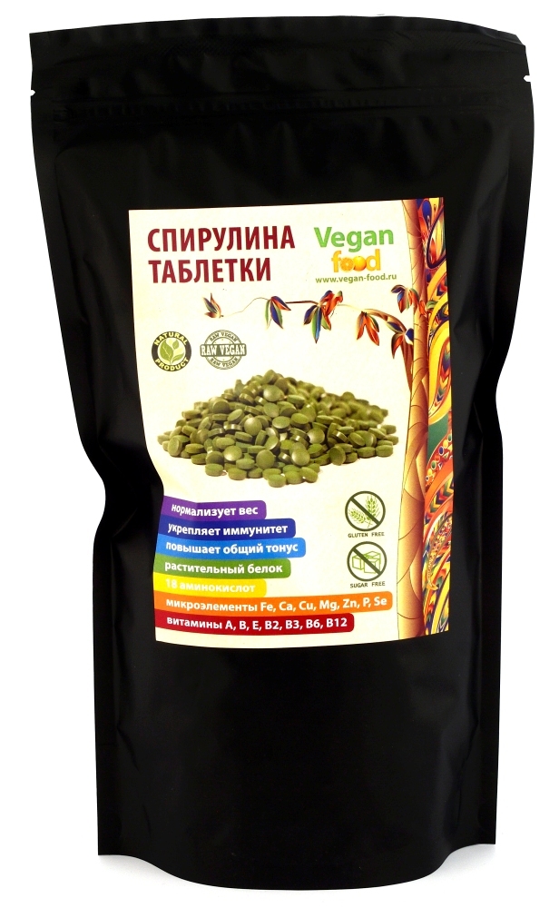 Спирулина таблетки Vegan Food, 500 г