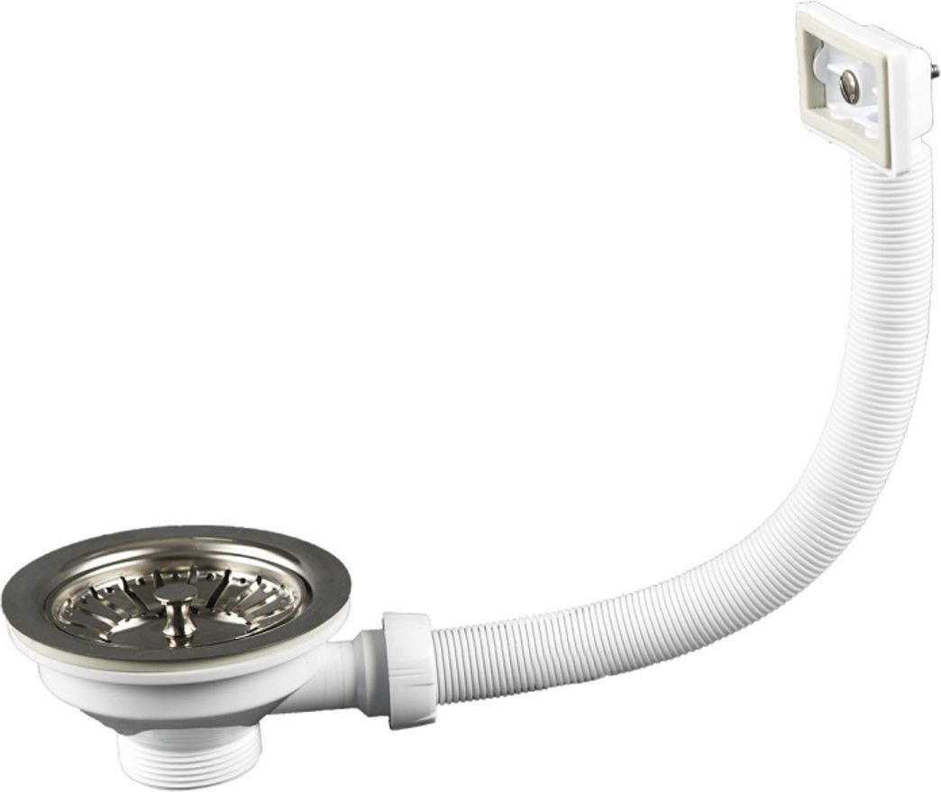 Фото товара на маркетплейсе ozon Выпуск 3 1/2 слив с переливом Iddis, 011UPS0i84, серый металлик