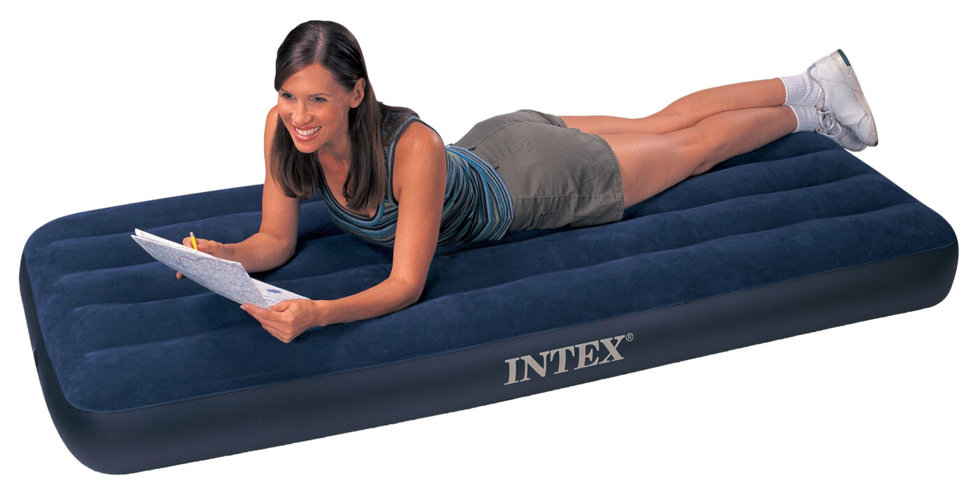 матрас надувной intex classic downy bed twin