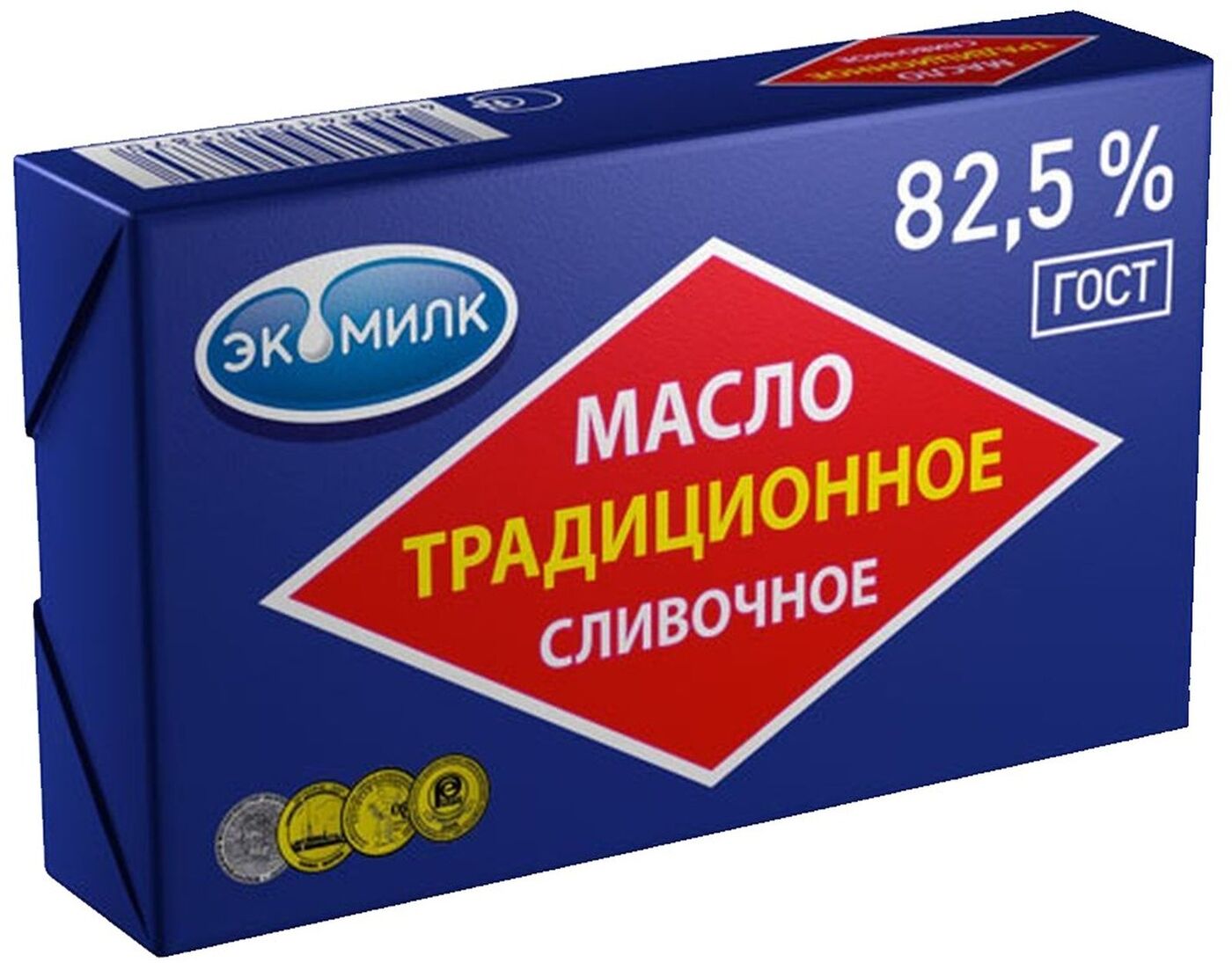 Масло сливочное традиционное 82.5% 180г Экомилк БЗМЖ