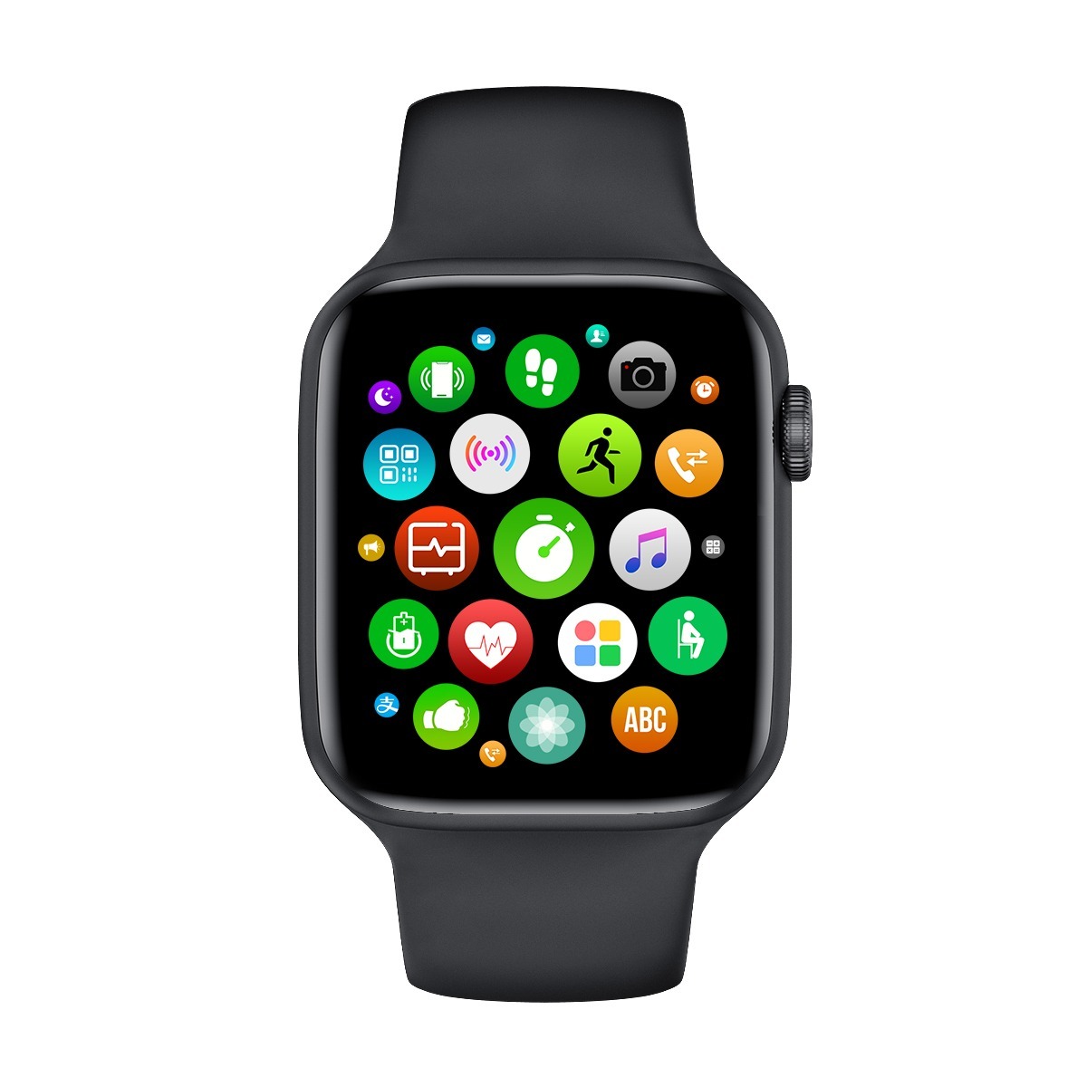 Умные смарт-часы 2020, 6 Smart Watches W26, с функцией измерения температуры тела, черный