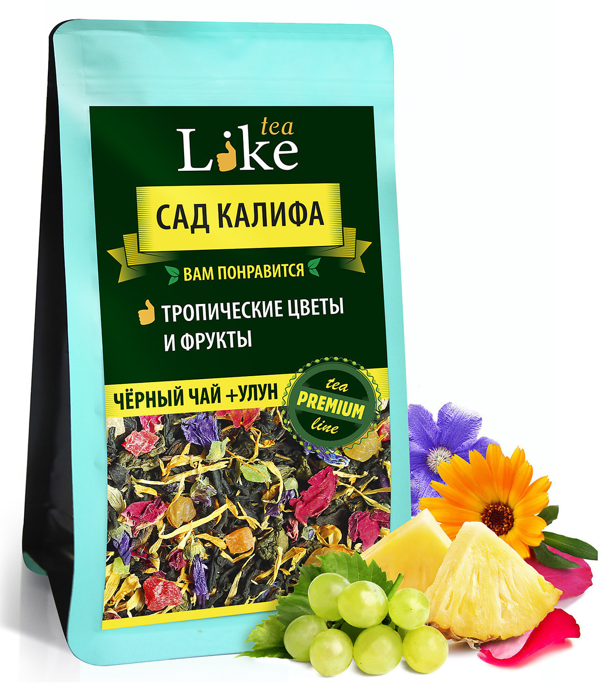 ЧайLIKETeaСадкалифа,черныйснатуральнымифруктами,150г