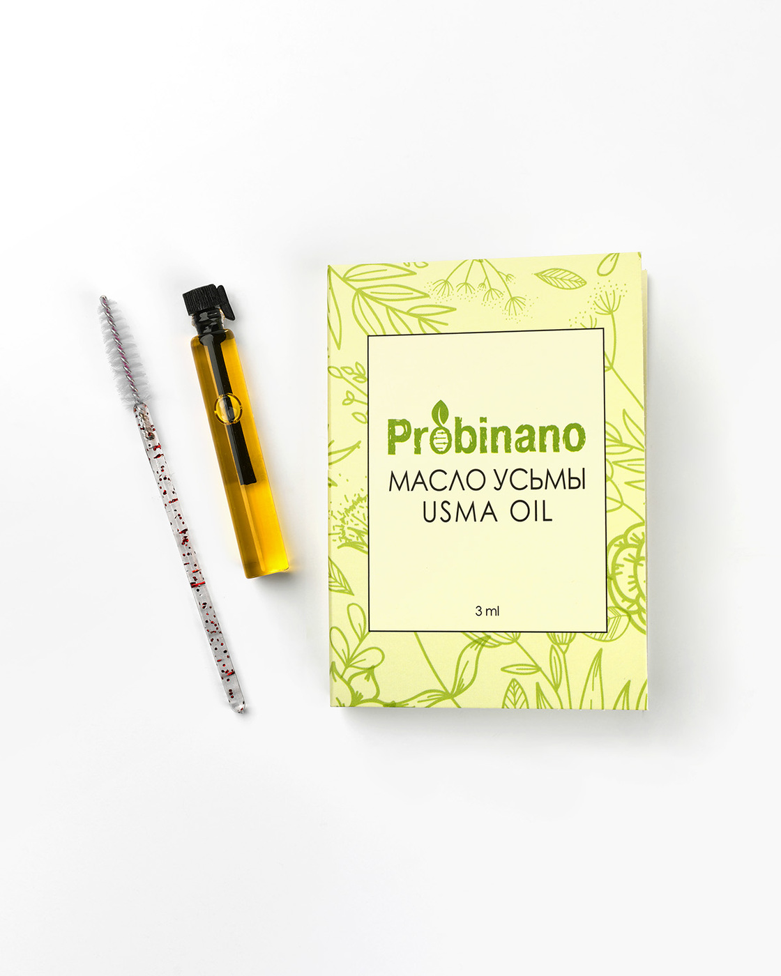 Probinano Масло усьмы для роста ресниц и бровей, 3 мл + щеточка для ...