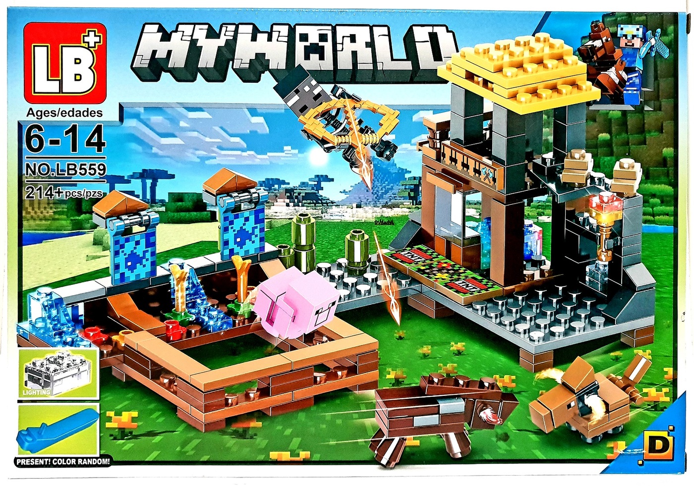 Конструктор для мальчика Minecraft My World, 214 детали