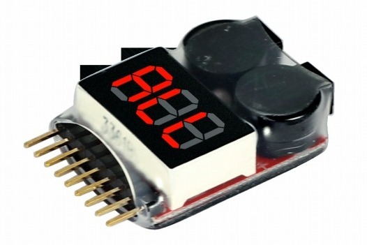 Бортовой тестер-индикатор напряжения Li-Po 1-6S Lipo Battery Voltage tester