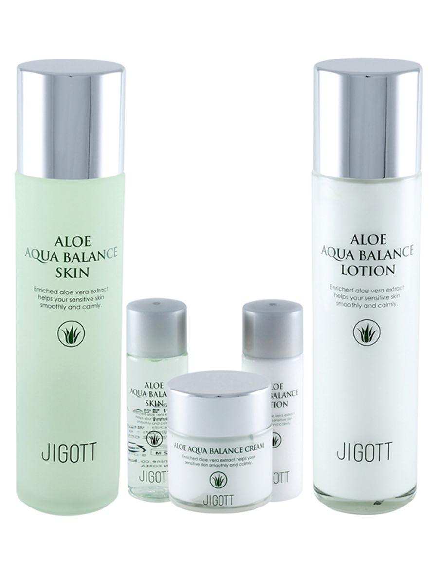 JIGOTT АЛОЭ ВЕРА Полноразмерный набор для ухода за лицом ALOE AQUA ...