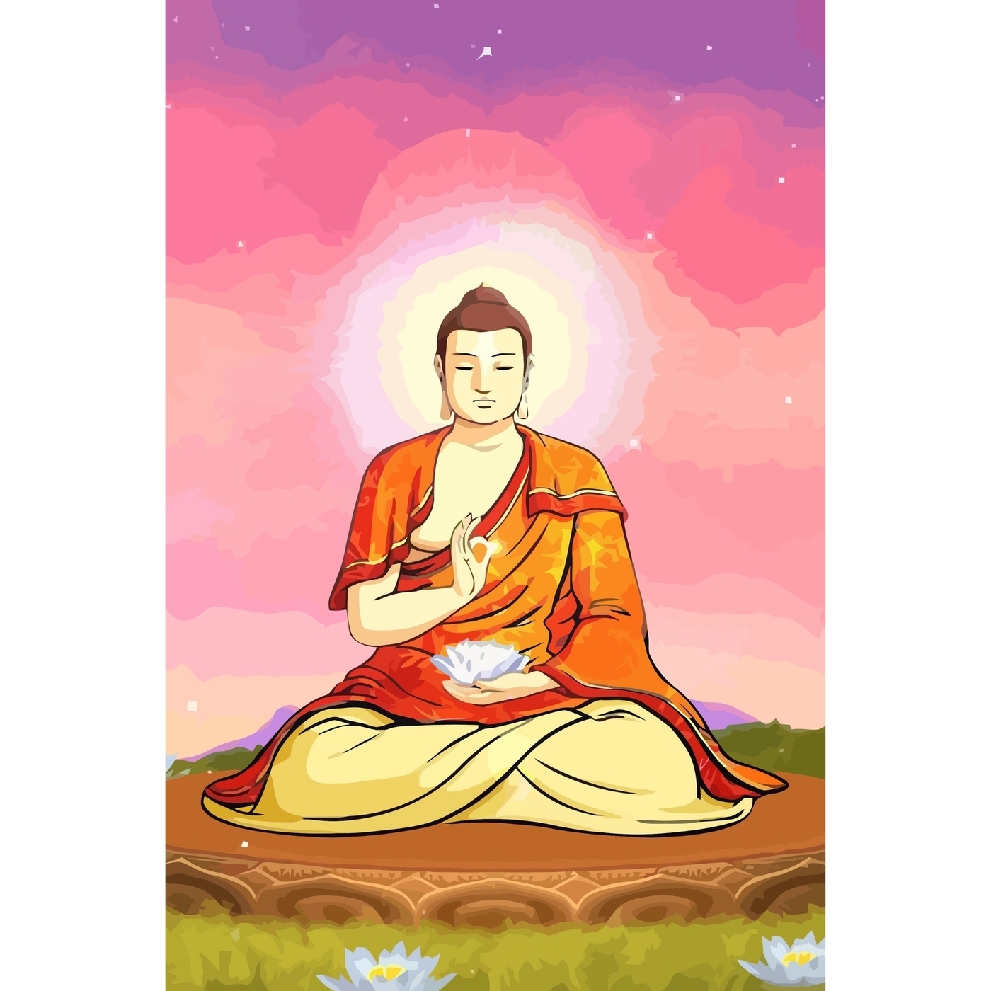 Будда в 3. Будда на холсте. Картина по номерам Будда. Изображение Будды на холсте.
