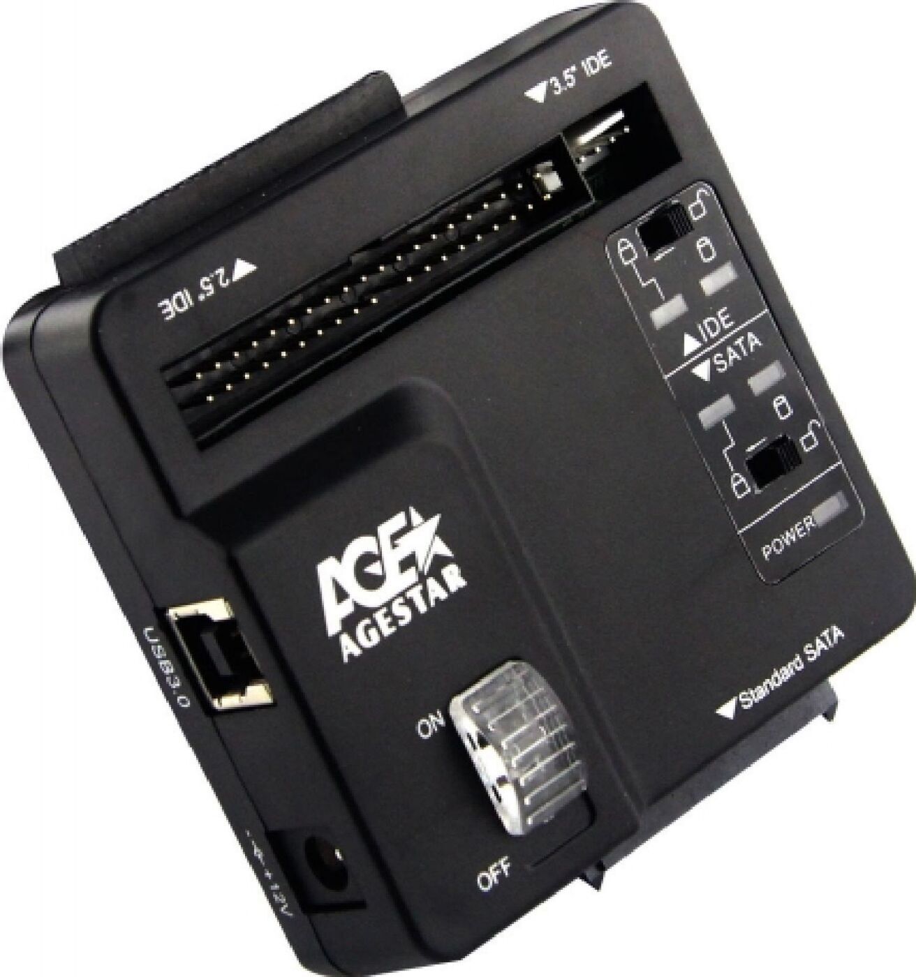 Адаптер-переходник для HDD/SSD AgeStar 3FBCP SATA IDE пластик черный ...