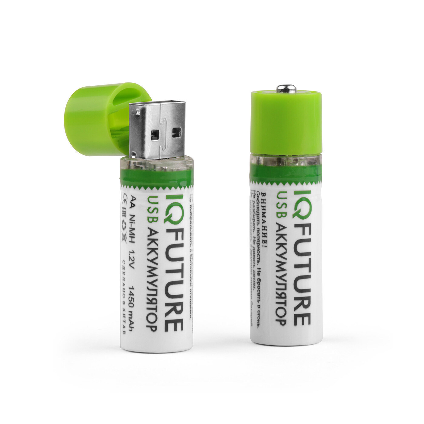 Аккумуляторные батарейки AA IQFuture IQ-AA-USB 1.2V 1450mAh Ni-MH HR6 ...