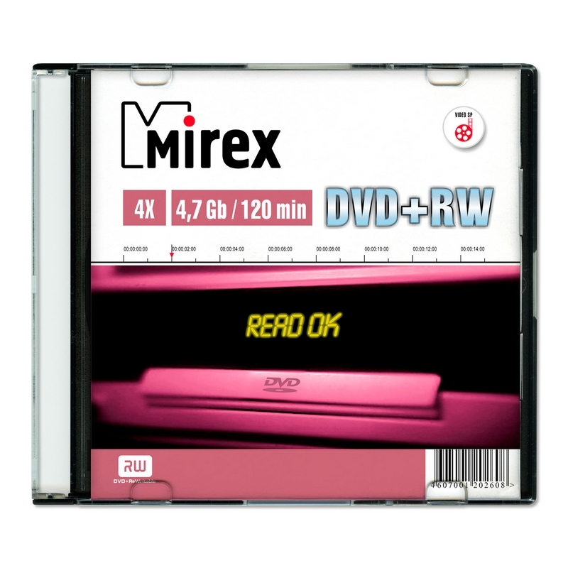 НосителиинформацииDVD+RW,4x,Mirex,Slim/1,UL130022A4S