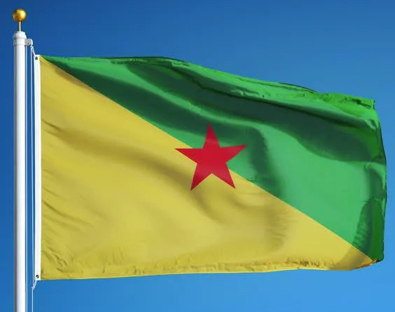 French Guiana flag and coat of arms, south america, vector illustration Buy th