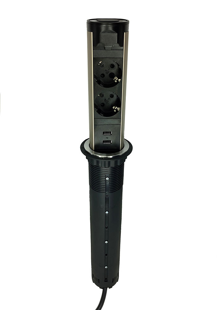 Выдвижная вертикальная розетка для столешницы RocketSocket с ...