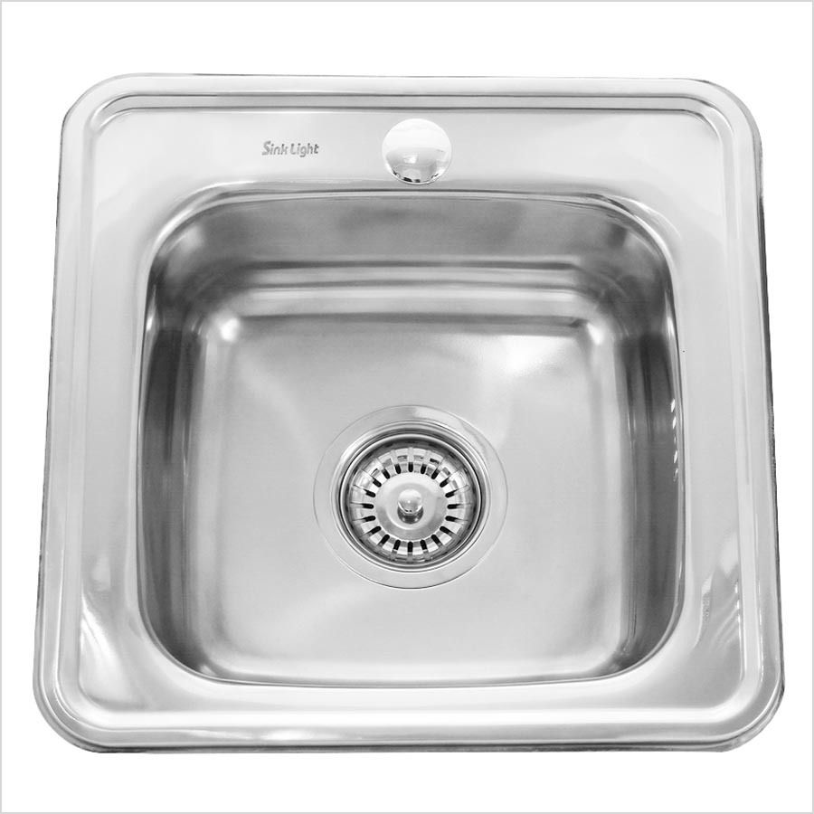 Мойка 380 380 160 0.6 мм полированная с сифоном SINKLIGHT