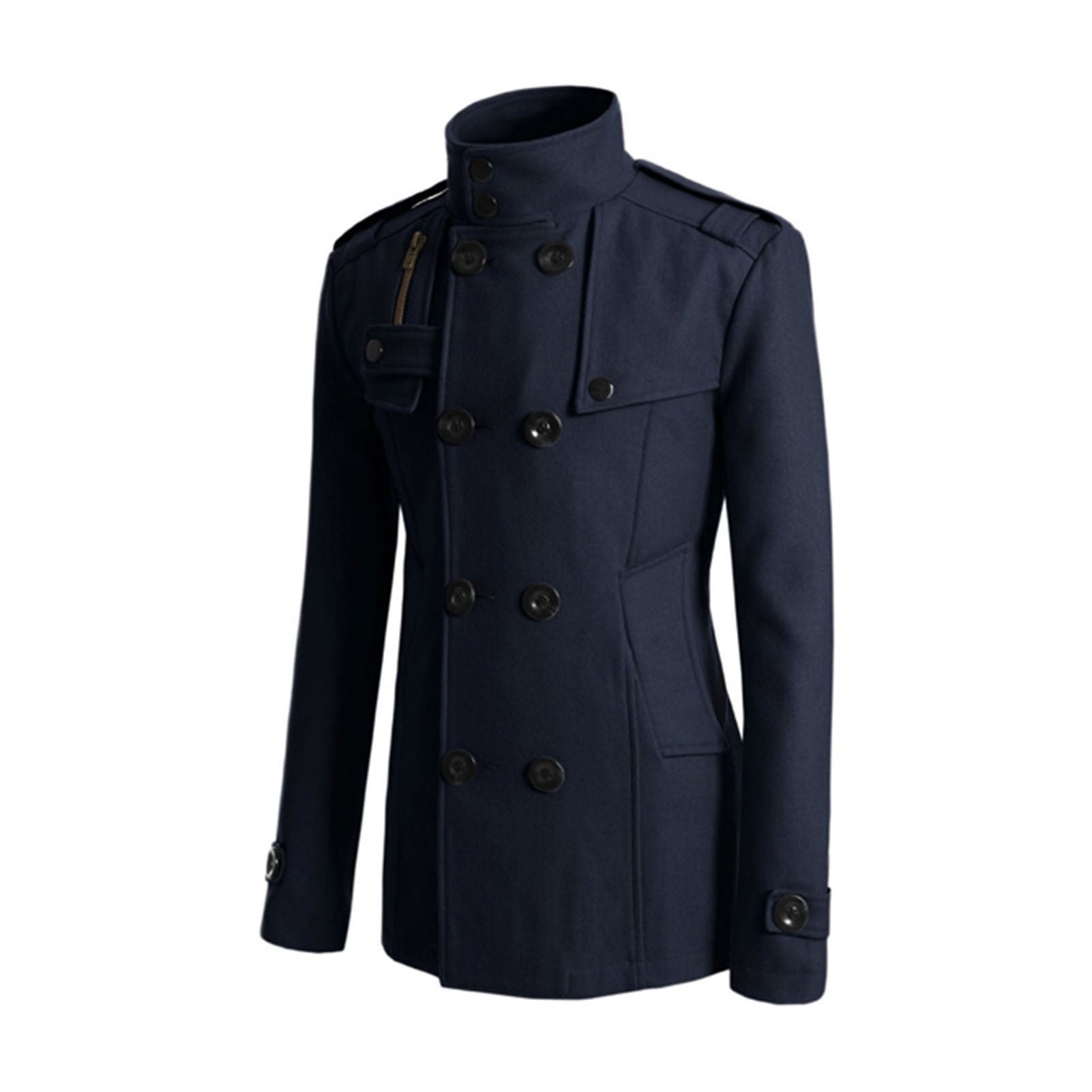 Пальто мужское Solid Stand up Collar Coat