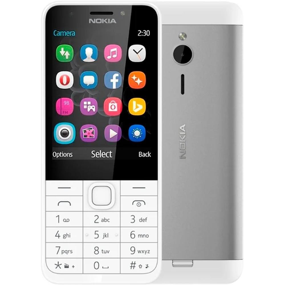 Мобильный телефон Nokia 230 Dual Sim (RM-1172), серебристый - купить по  выгодной цене в интернет-магазине OZON (1521677796)