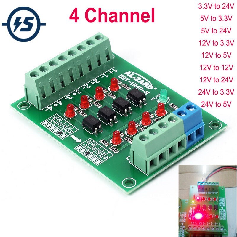 1 Канальный изолированный модуль 12в. Изоляционная плата/оптрон,. Ltv817 Modul. 4 Channel Isolation.