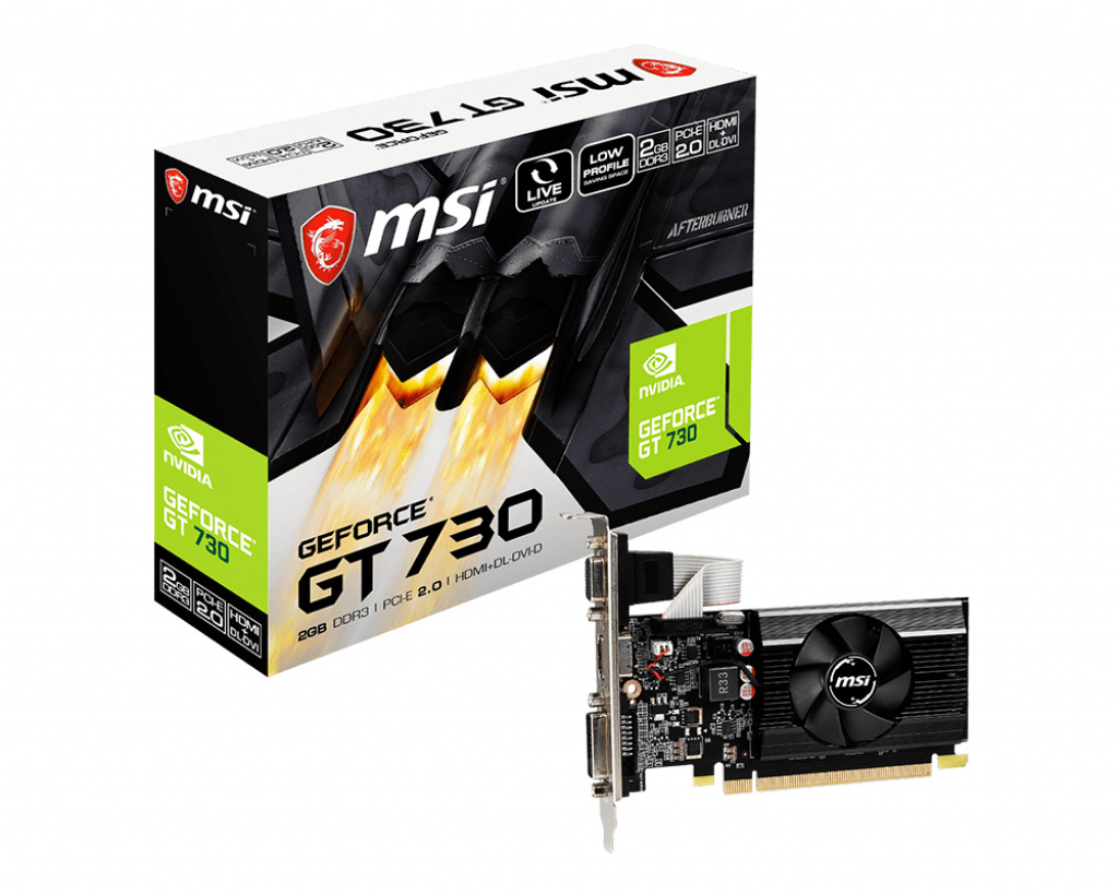 MSI Видеокарта GeForce GT 730 2 ГБ (N730K-2GD3/LP)