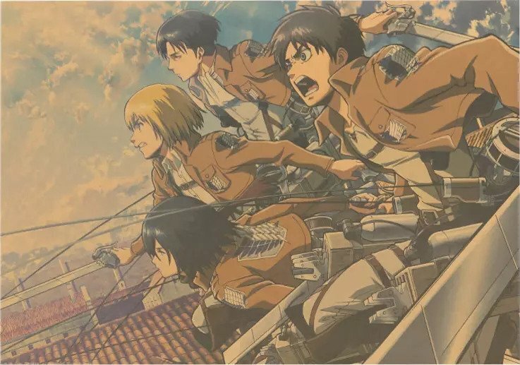 Аниме Атака титанов. Постер из крафт бумаги/ настенная картина интерьер.Anime Аttack on titan. Eren Levi. В транспортном тубусе. Декор дома, офиса, комнаты 30x 42 см. Готовый оригинальный подарок!