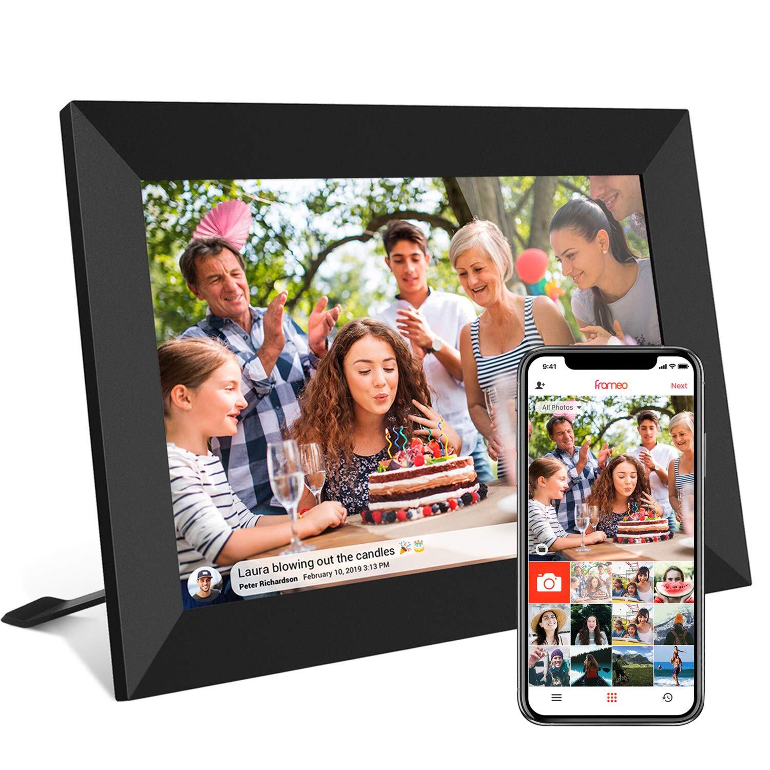 bxf101 frameo 10,1дюймовая цифровая фоторамка smart wifi 1280x800 ips с сенсорным жкэкраном, мгновенный обмен через приложение frameo из любого места