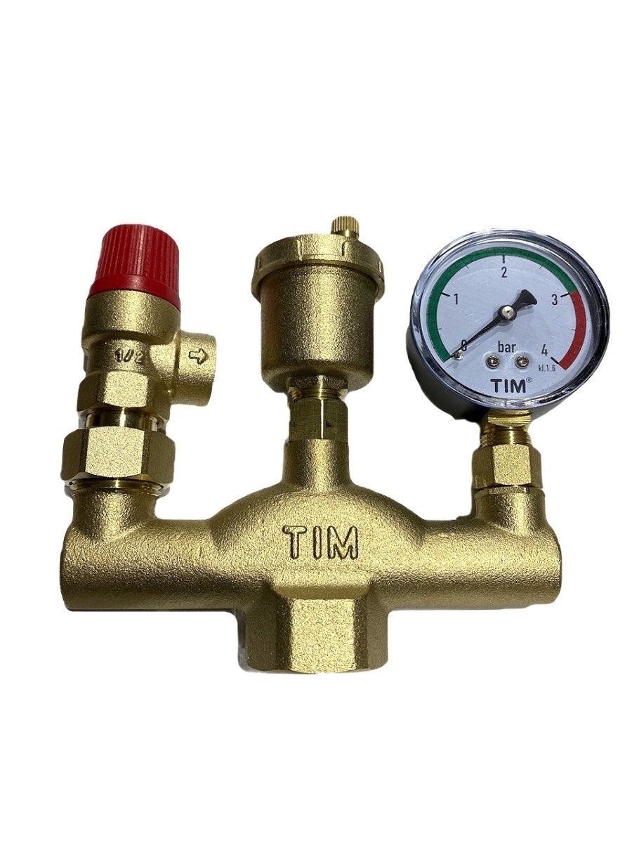 Характеристики Группа безопасности для котла, КЛАССИК 1\"-3 бар TIM ...