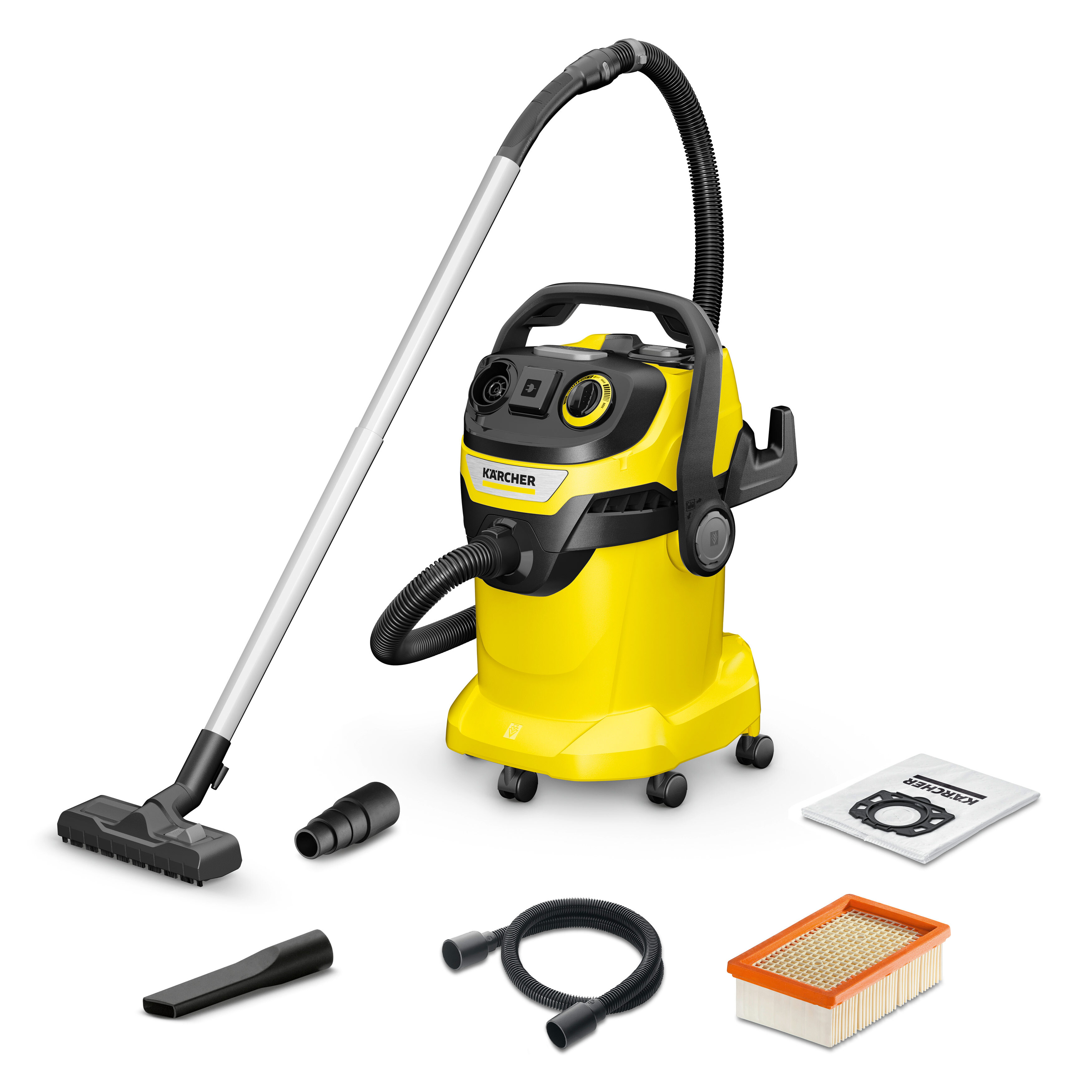 Бытовой пылесос Karcher WD 6 P V-25/8/22/T, черный, желтый - купить по  низким ценам в интернет-магазине OZON (573074991)