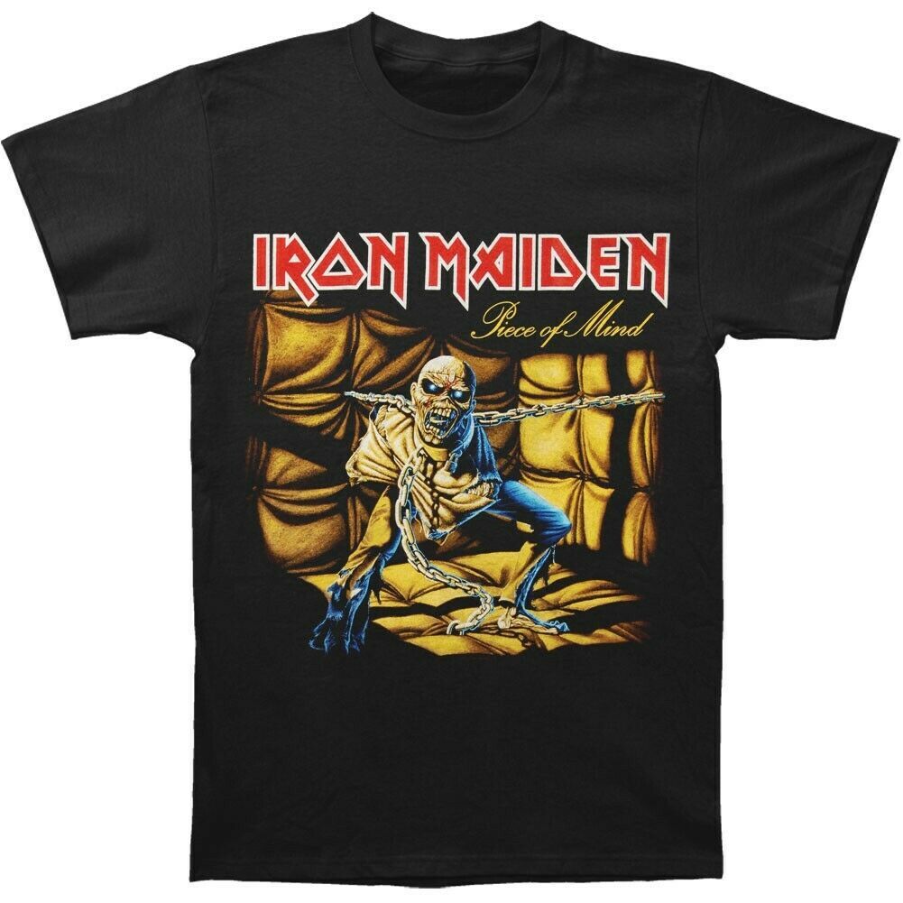 Maiden футболка. Iron Maiden piece of Mind 1983. Iron Maiden Shirt. Piece of Mind Iron Maiden футболка. Футболка чёрная Iron meiden.