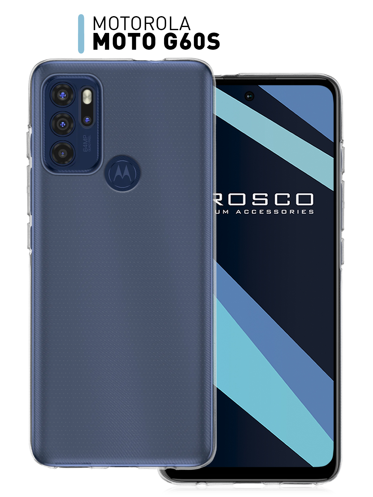 Качественный силиконовый чехол ROSCO для Motorola Moto G60S (Моторола Мото  Джи 60С) с бортиком вокруг модуля камер и защитой от прилипания чехла к  смартфону, прозрачный - купить с доставкой по выгодным ценам