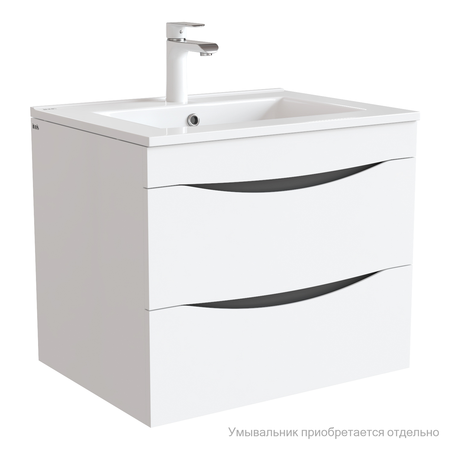 Фото товара на маркетплейсе ozon Тумба подвесная (без раковины), белая, 60 см, Cloud, IDDIS, CLO60W0i95. Подходит раковина: 0136000i28