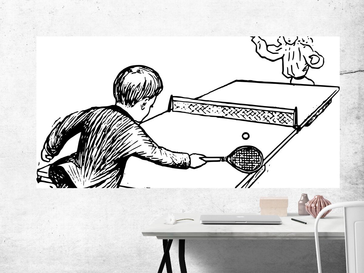 Настольный теннис рисунок для детей
