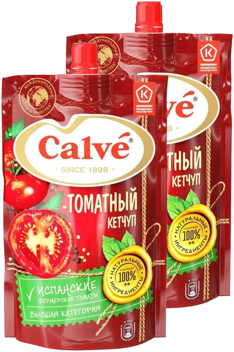 Кетчуп Calve Томатный, 2 шт. по 350 г