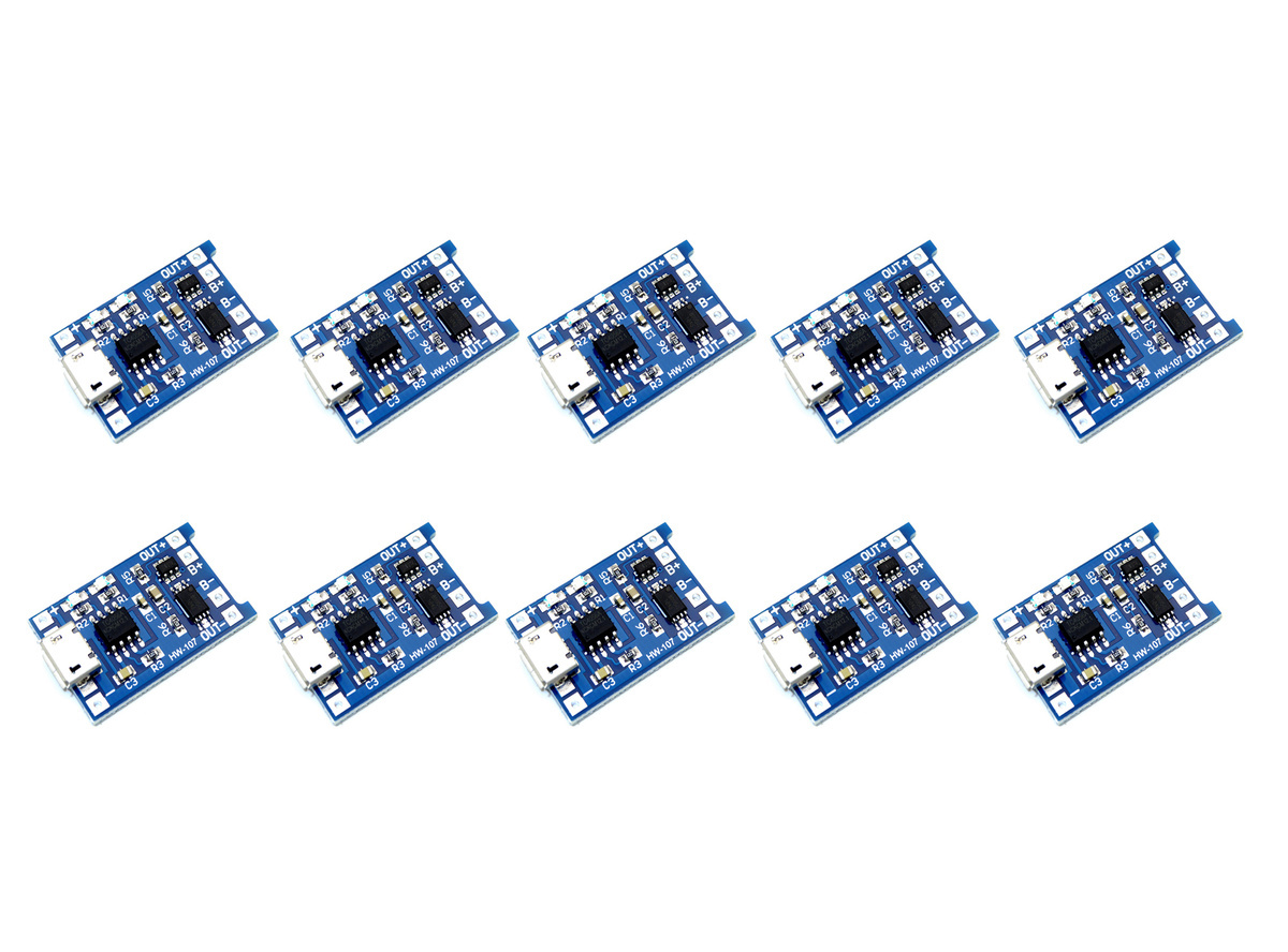 10шт!МодульзарядаTP4056MicroUSBсзащитой/Контроллерзарядасзащитой5V1A-10шт.