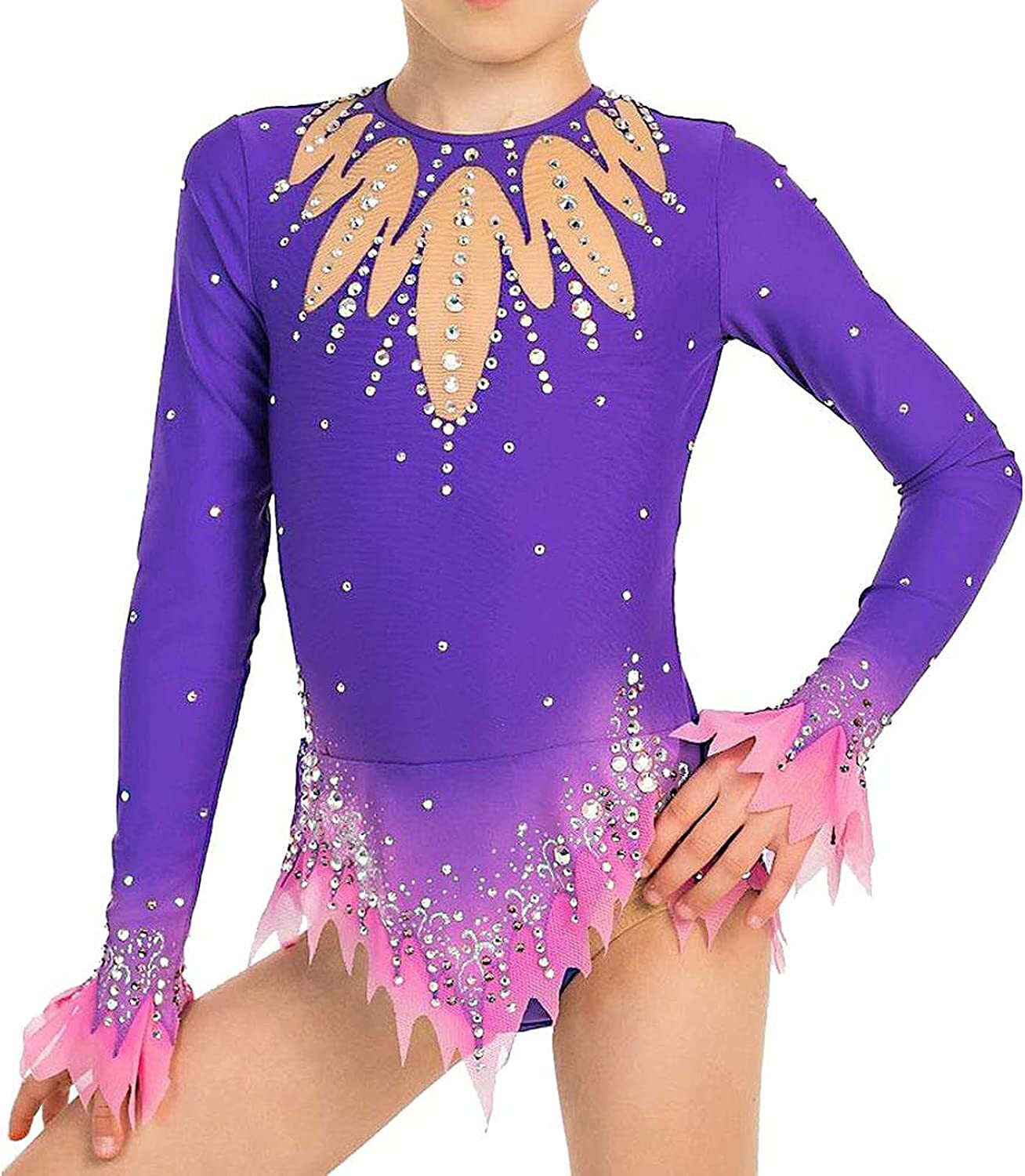 Фиолетовый купальник для художественной гимнастики
