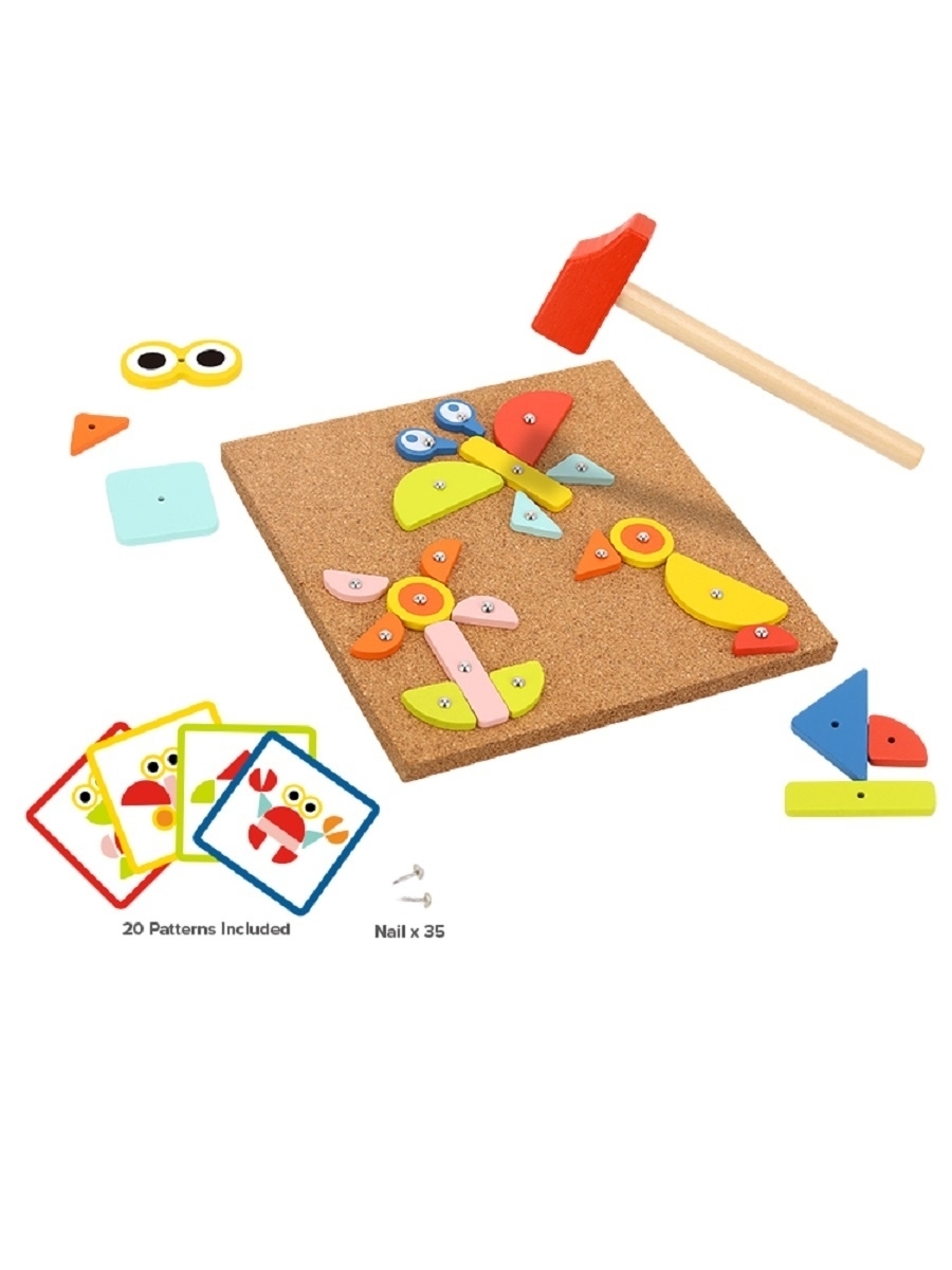 Step puzzle мозаика чудо-молоток. игра гвоздика. чудо-молоток". игра гвоздика. игра в цветные гвоздики.