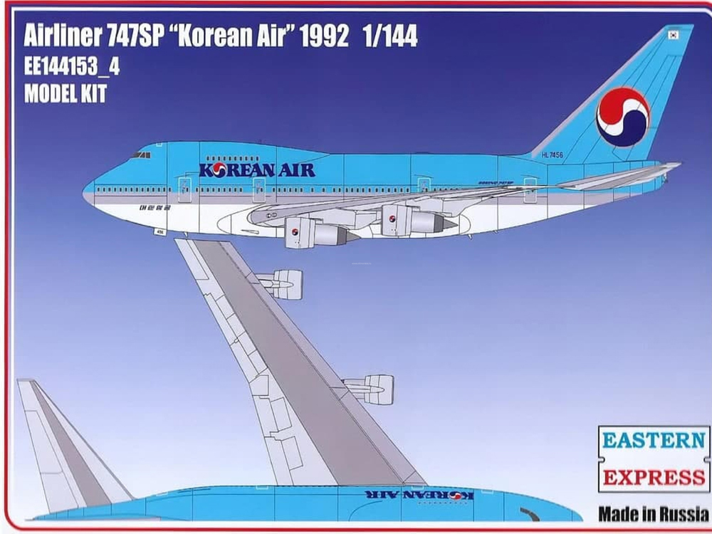 Сборная модель Восточный Экспресс ЕЕ144153_4 Авиалайнер 747SP KOREAN AIR Масштаб 1/144