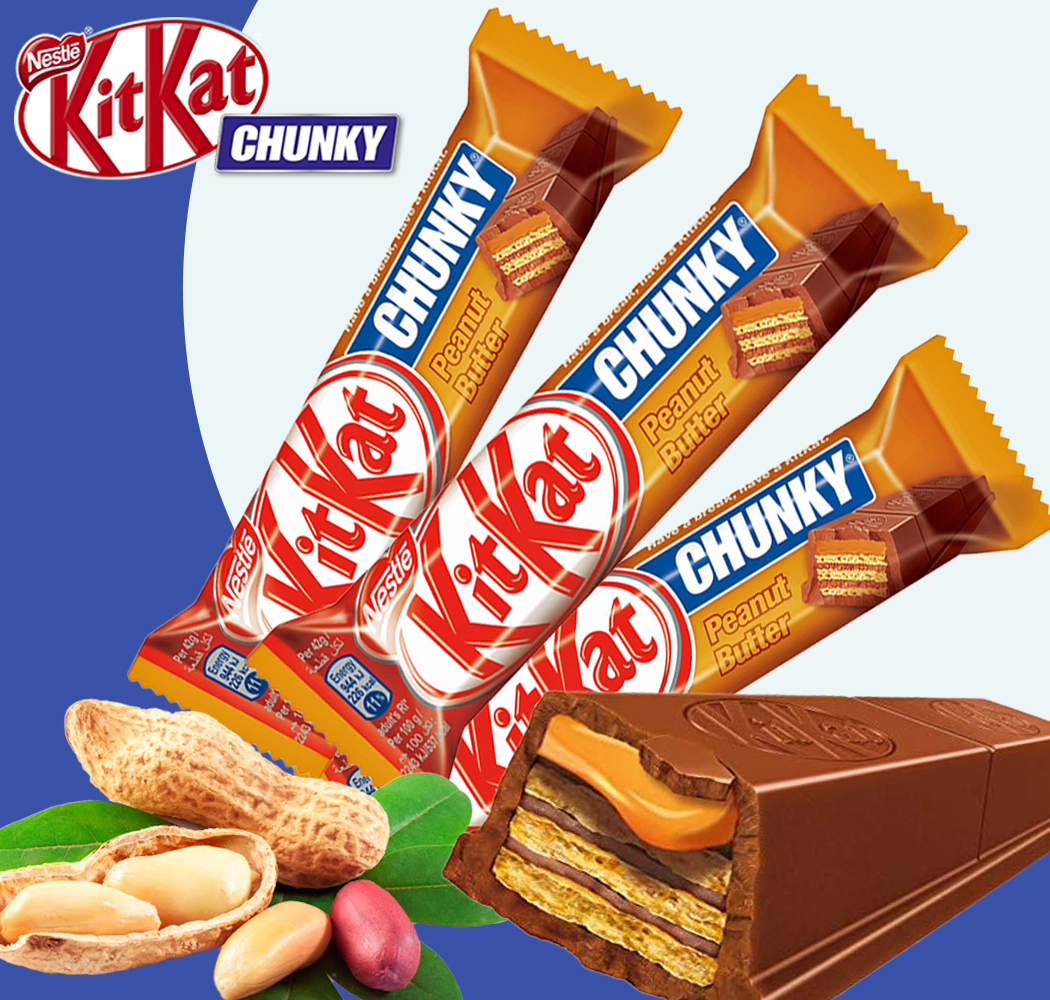 Шоколадный батончик KitKat Chunky Peanut Butter/ Шоколад Кит Кат с  арахисовой пастой 42 гр. (3 шт)Германия - купить с доставкой по выгодным  ценам в интернет-магазине OZON (201943968)