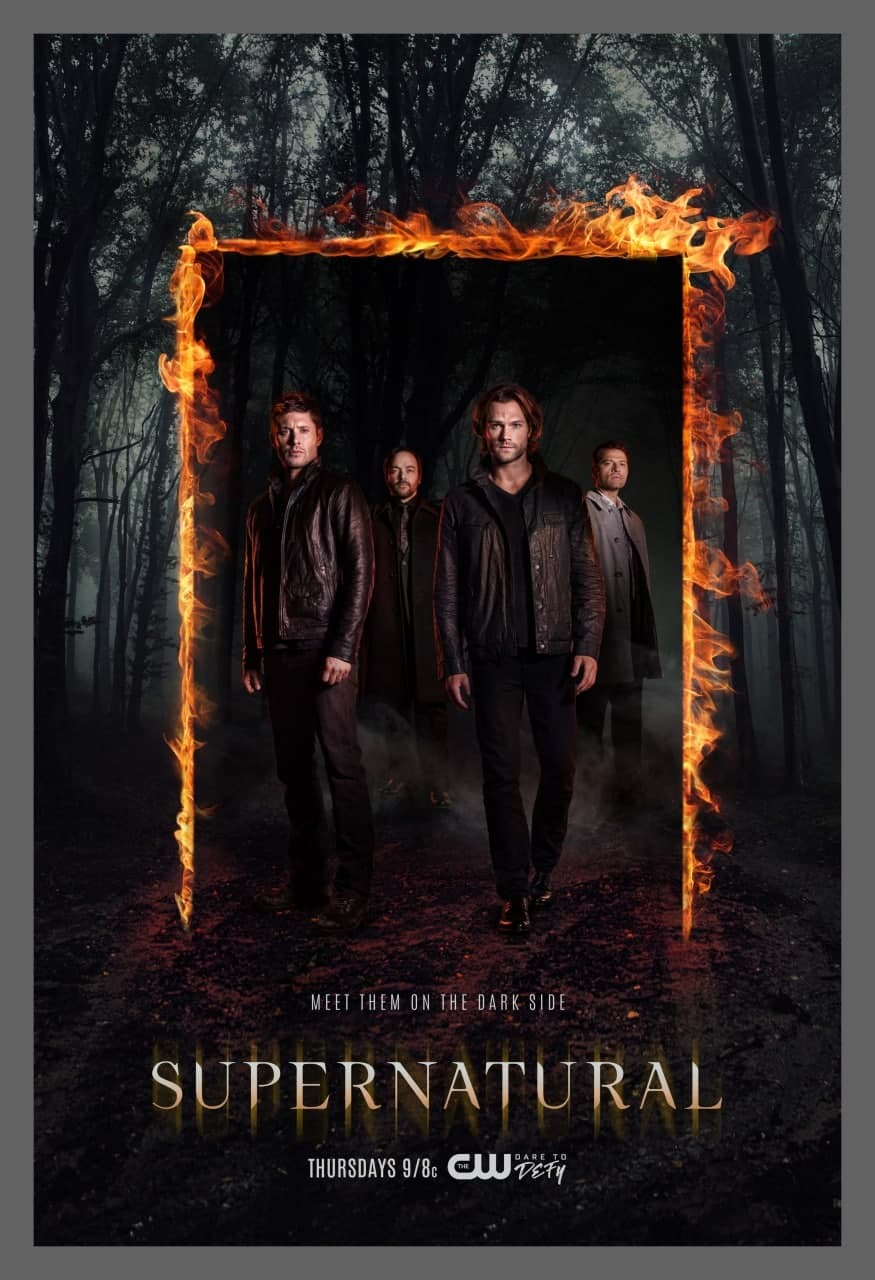 плакат, постер Сверхъестественное (Supernatural, сериал, 2005-2020г). На  холсте размер 42х60см