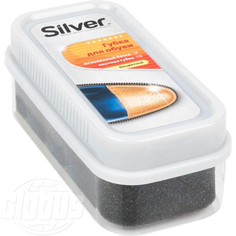 Губка блеск для обуви Silver с дозатором